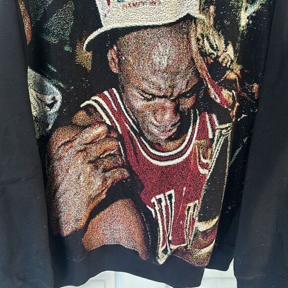 Dogfood Michael Jordan Fathers Day Custom Tapestry Sweatshirt Crewneck Black NWT - Picture 4 of 6